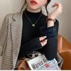 Yellow Semi-turtleneck Sweater Women's Autumn and Winter New Fleece Thickened Inner Integrated Fleece High-end Bottoming Top