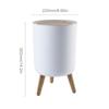 Wooden High Foot Trash Can For Bathroom Creative Kitchen Wastebin with Press Cover Living Room Toilet Garbage Container