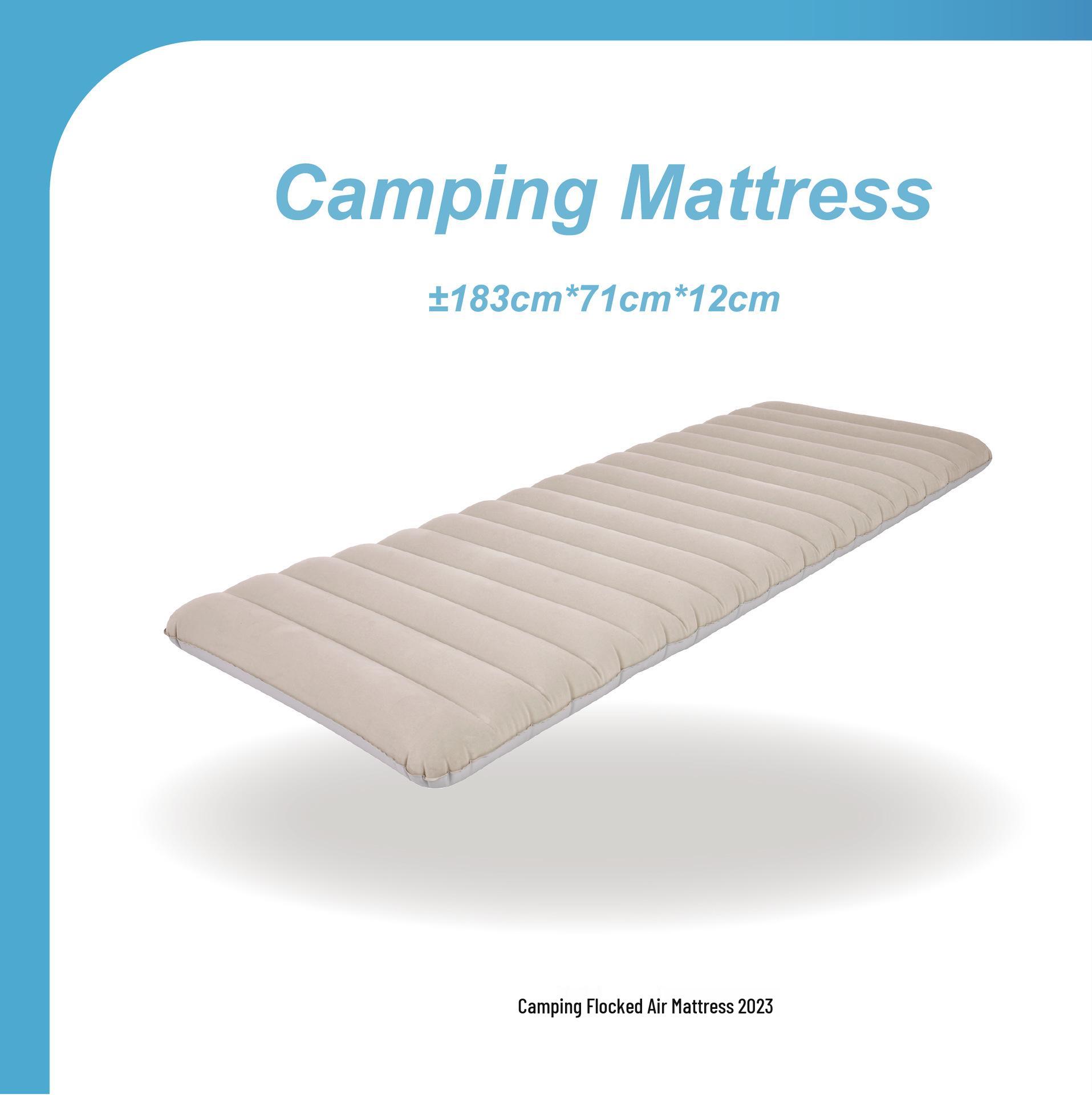 JILONG Inflatable Camping Mattress - Durable, Thickened Flocked Air Bed for Outdoor/Portable Use