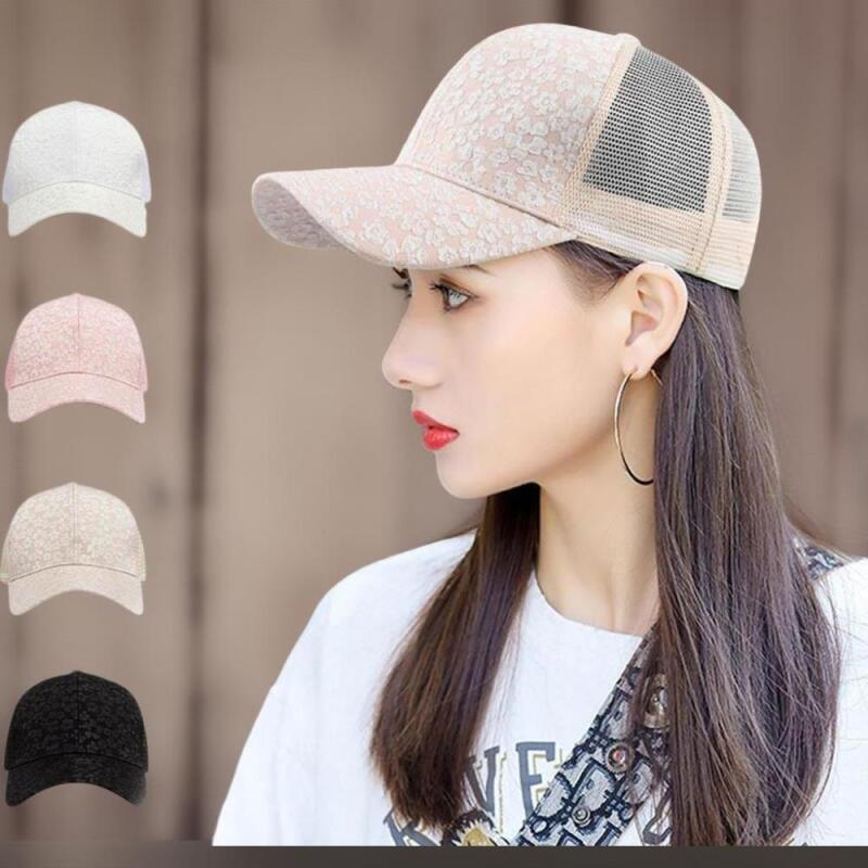 Damen Baseballkappe mit schönem Spitzen-Blumenstick