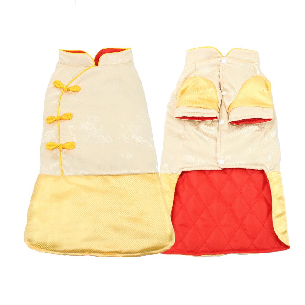 

Одежда для домашних собак, чтобы согреться, для больших собак, китайская праздничная одежда для собак, одежда на китайский Новый год, одежда Тан для больших собак L жёлтый