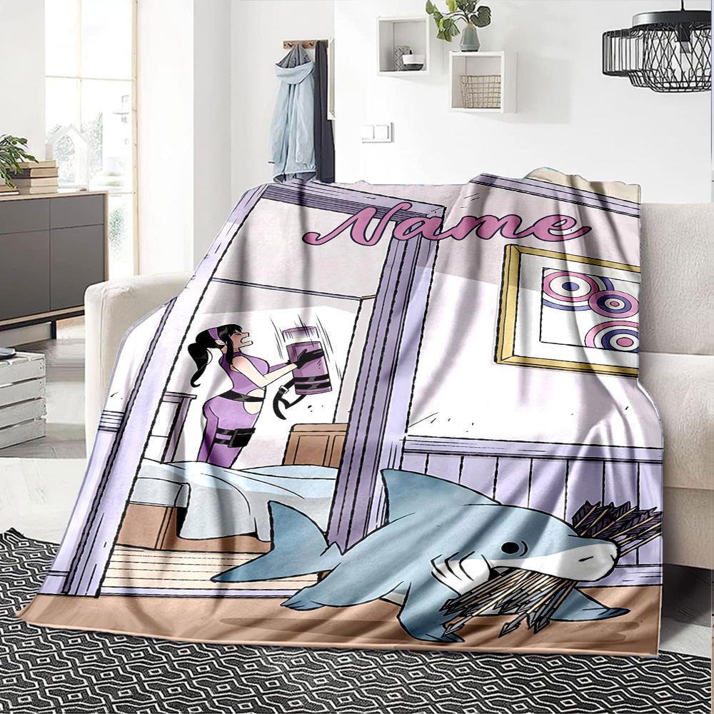 Customiz Name Personality Jeff the Land Shark Blanket Soft &Warm Sofa Office Bed Travel Lunch Break Blanket, Gift Suitable All Seasons