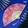 Vintage Chinese Style Folding Fan Bamboo Hand Fan Wooden Shank Classical Dance Fan With Tassel Elegent Female Fan Home Decor
