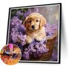 5D DIY Full Round Drill Diamond Painting Golden Retriever Kit Home Decor 40x40cm