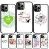 Vegan Love Animal Phone Case For iPhone 17 Air 13 12 14 15 16  Cover For Apple 14 15 16 Pro Max Plus Coque
