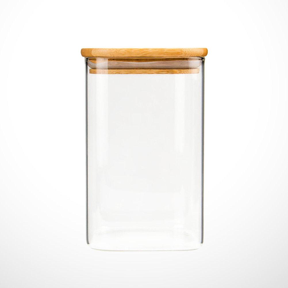 Square Glass Storage Jars 550Ml Airtight Food Containers Silicone Seal For Tea Coffee Beans Dry Food Pantry Organization