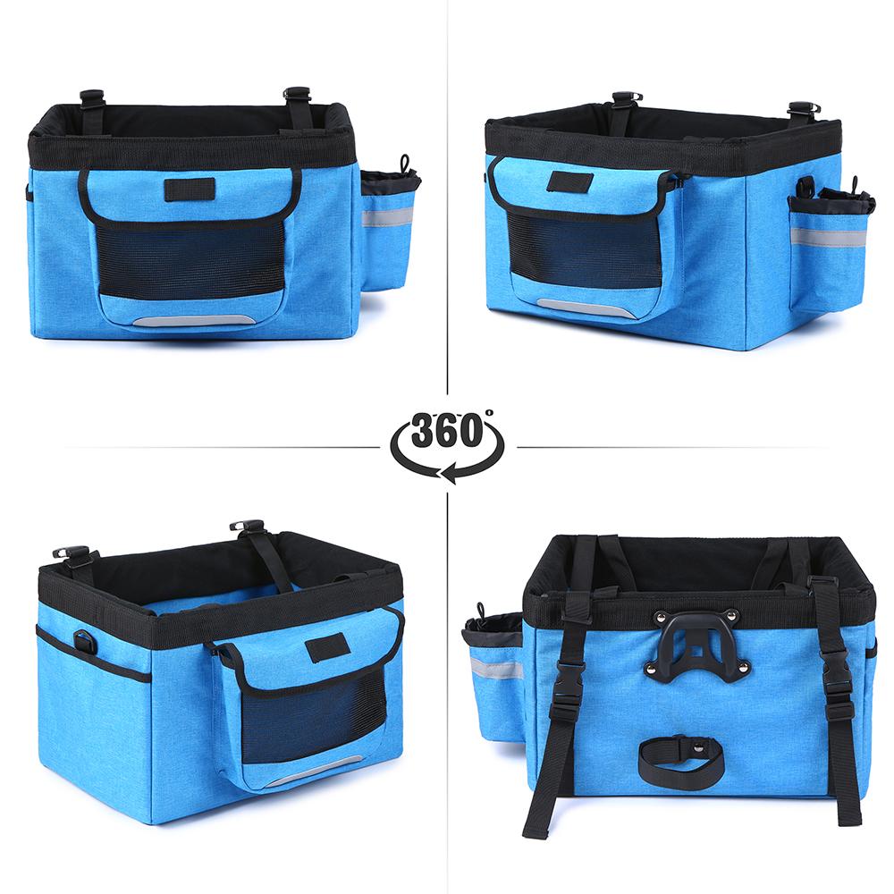 Faltbarer Fahrrad-Frontkorb, abnehmbarer Fahrrad-Haustierkorb, Haustier-Hundekatze-Kaninchen-Träger, Camping-Einkaufstasche