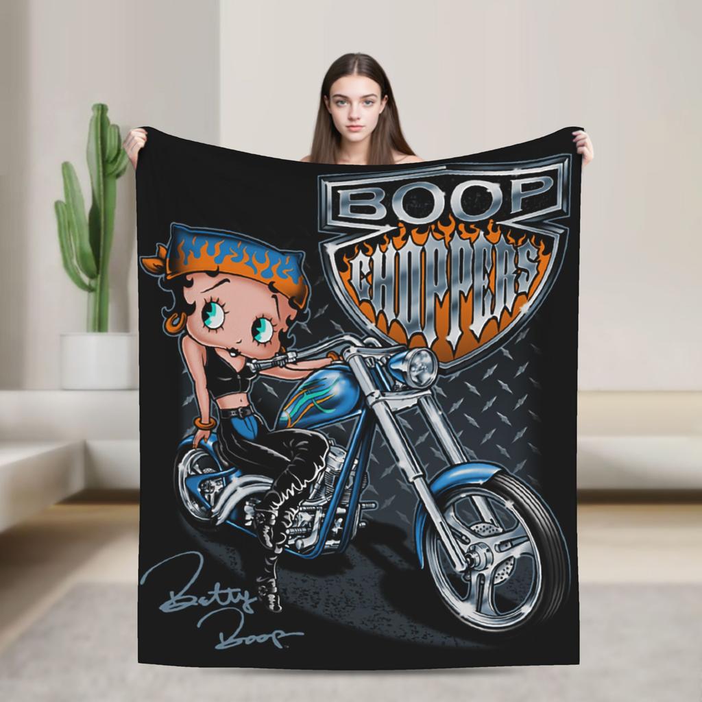 Boop Classic Kiss Blanket Flannel Decoration Bettys Cartoon Breathable Lightweight Throw Blankets for Bedding Outdoor Bedspread
