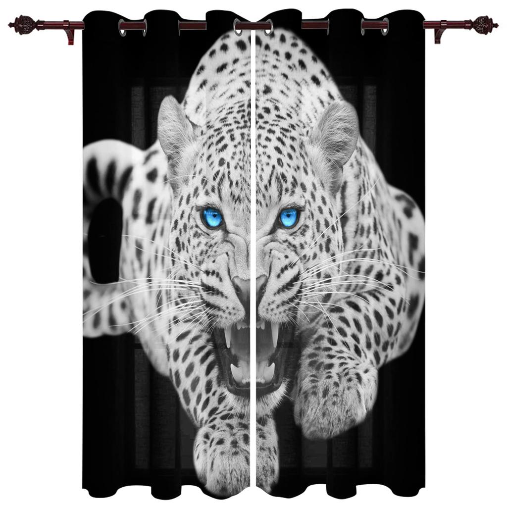 Leopard Afrika Djur Fönstergardiner Heminredning Vardagsrumsgardiner Kök Draperier Panelgardiner för Sovrum