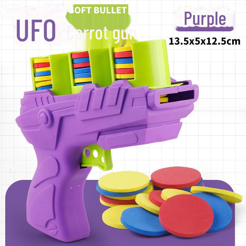 Kids' Interactive UFO Soft Bullet Gun - Parent-Child Shooting Toy with EVA Carrot Design