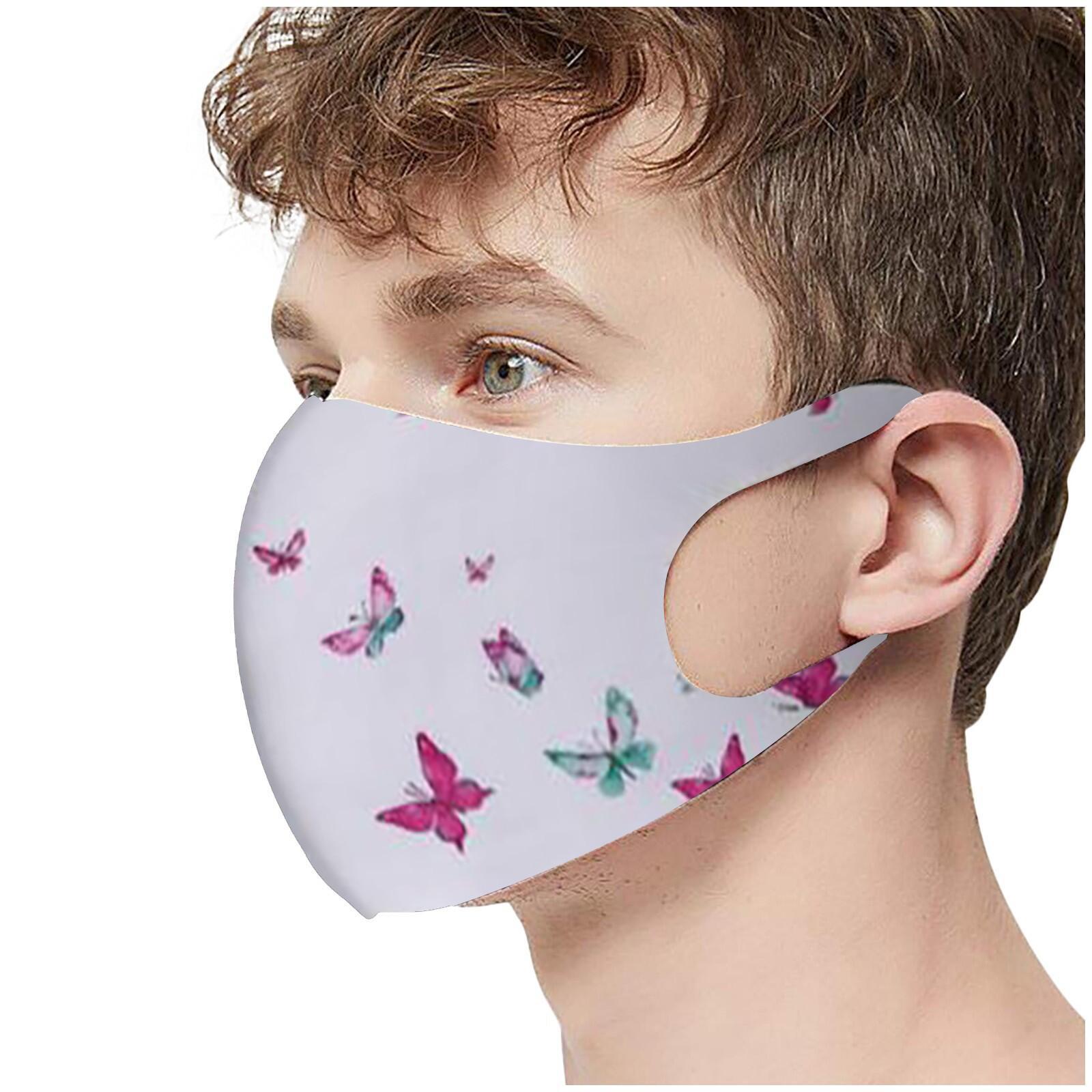 

Модная маска с принтом бабочек, дышащая маска из ледяного шелка
