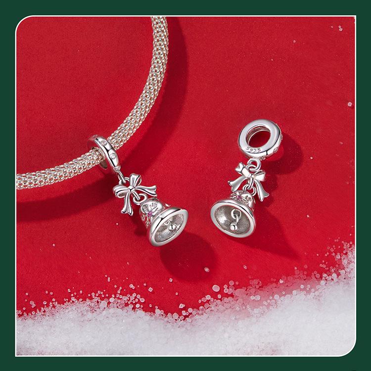 Yinziyun S925 Sterling Silver Small Bell Pendant Christmas Necklace