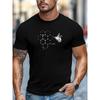 European Sizes Men'S T-Shirt, Relaxed And Casual, Easy-Going Leisure, Featuring a Summer Round-Neck Short T-Shirt with a Bee And Chemical Molecule