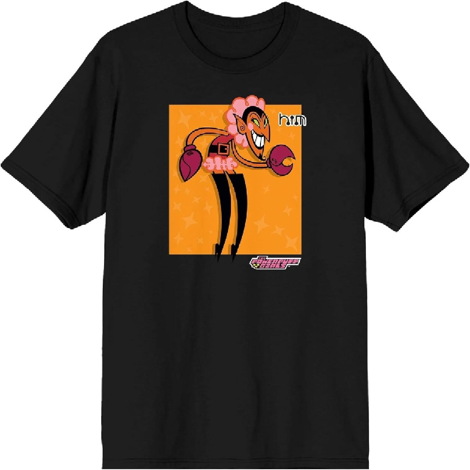 

Powerpuff Girls Him Box Art Crew Neck Short Sleeve Men s Black T-Shirt S разноцветный