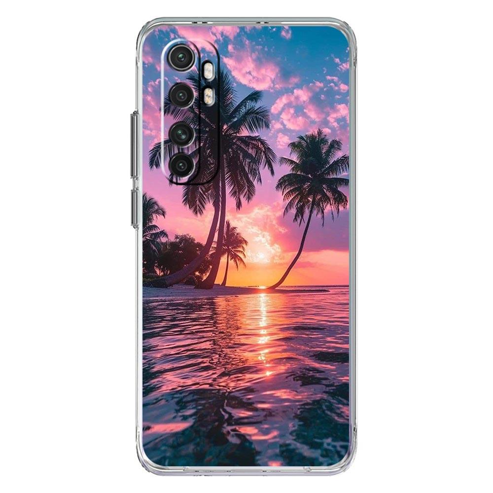 Phone Case For Xiaomi Mi Poco X7 X6 X5 NFC X3 F7 Ultra F6 Pro F3 15 14T 14 13T 11 12 13 Lite Clear TPU Cover Coconut Tree