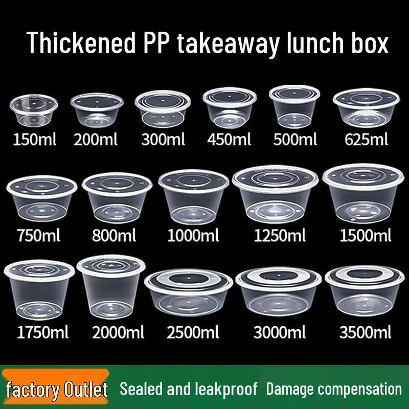 Beiyipin Disposable Round Plastic Food Container with Lid