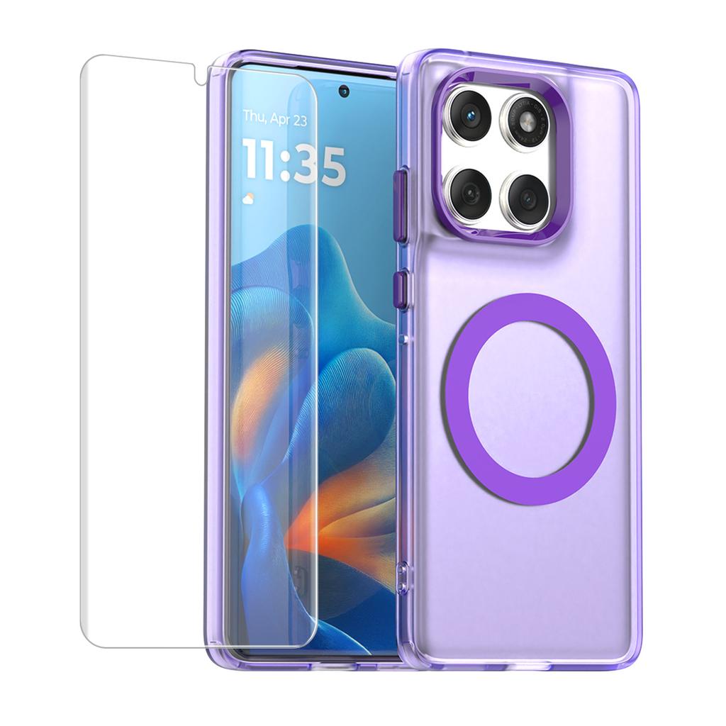 For Motorola Edge 60 Pro 5G ENKAY Hat-Prince Magnetic Case with Hydrogel Film PC TPU Phone Cover