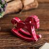 Wooden Rocking Horse Table Decoration Centerpiece Ornament Art Furnishing Craft Rocking Horses Figurine Collectible Home Decor