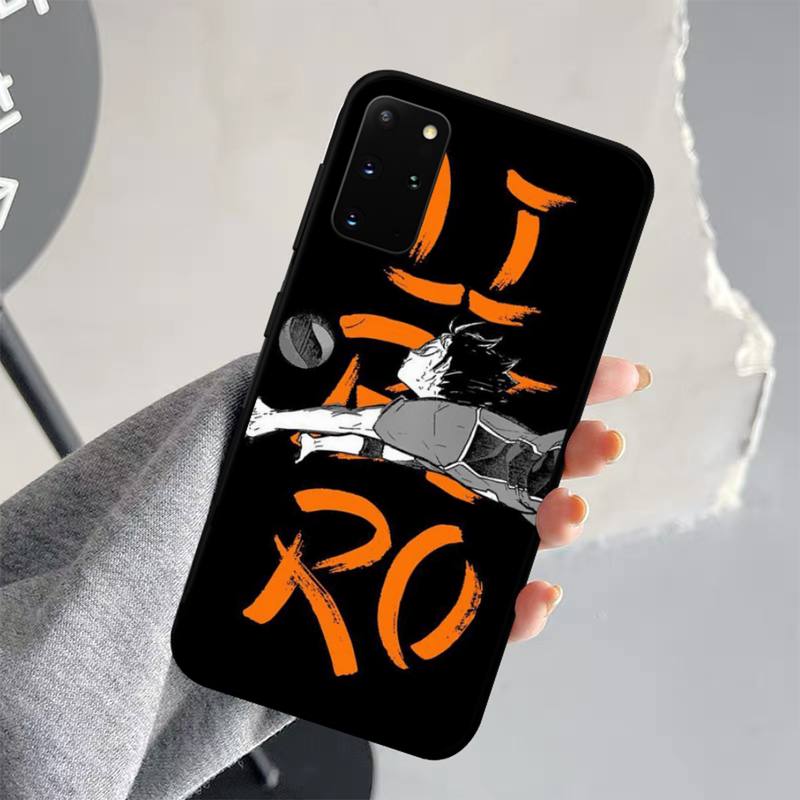 Anime Schwarz Haikyuu Volleyball Telefon Fall für Samsung S21 S10 Lite S20 Ultra S9 S8 Plus S7 S6 rand S5 abdeckung
