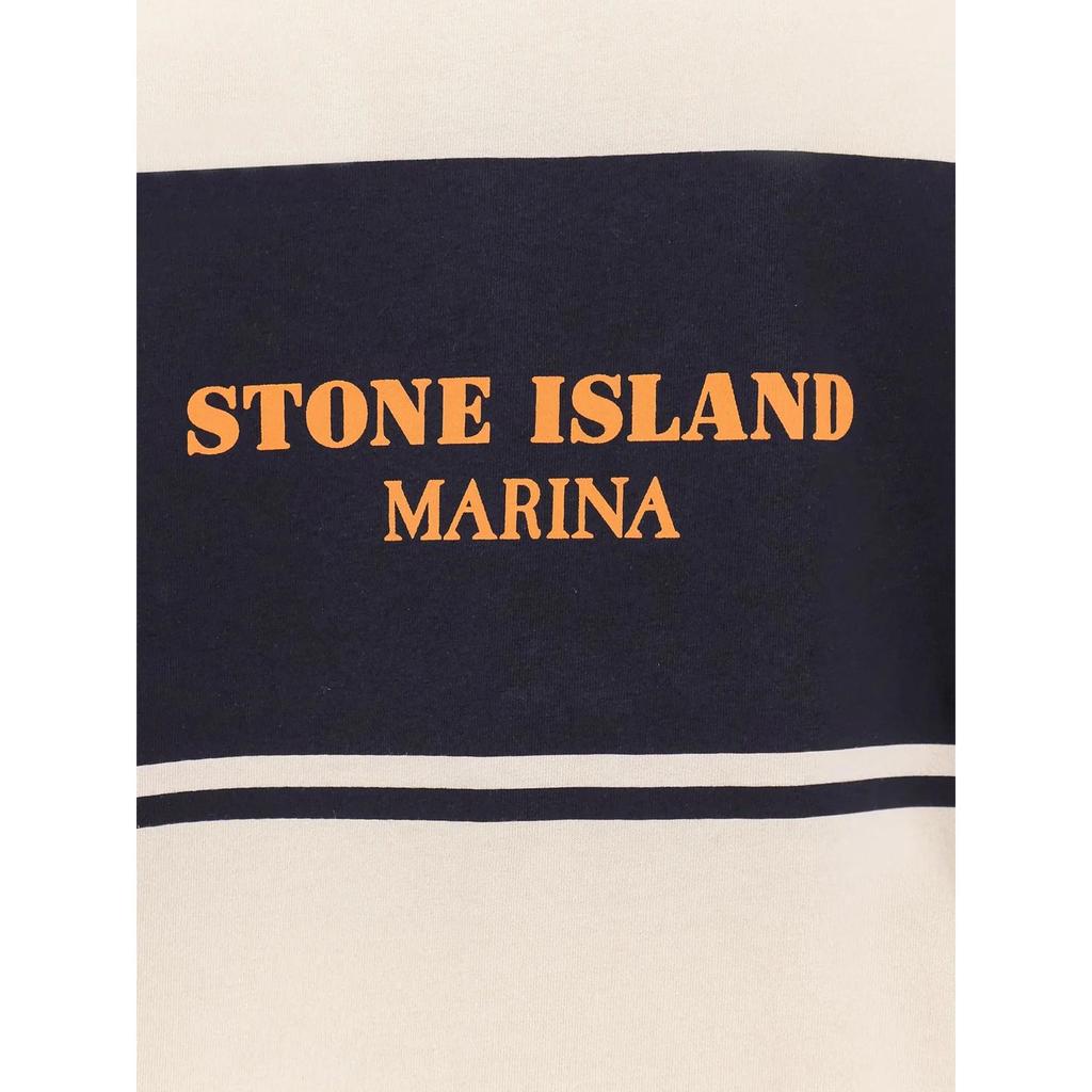 Stone Island Letter Print Pattern Crew Neck Short Sleeve T-Shirt Men Tops Beige K1S152100024S00X9-V0093