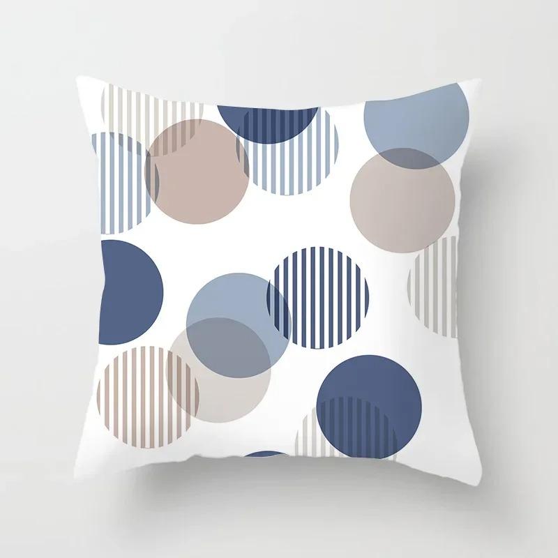 Blue Plaid Decorative Pillowcase Car Ornaments Office Living Room Sofa Home Pillowcase
