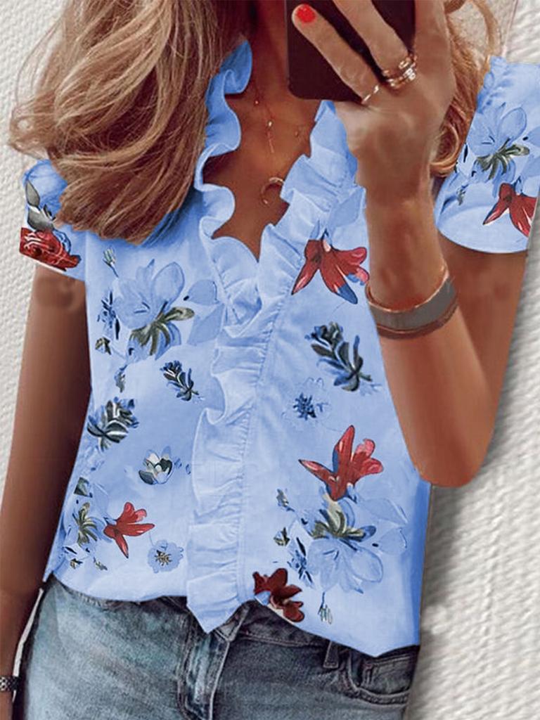 Women's Ruffle Neck Long Sleeve Blouse Loose Fit Elegant Commuter Shirt With Lantern Sleeve Tencel Blend Fabric For Daily Office Wear