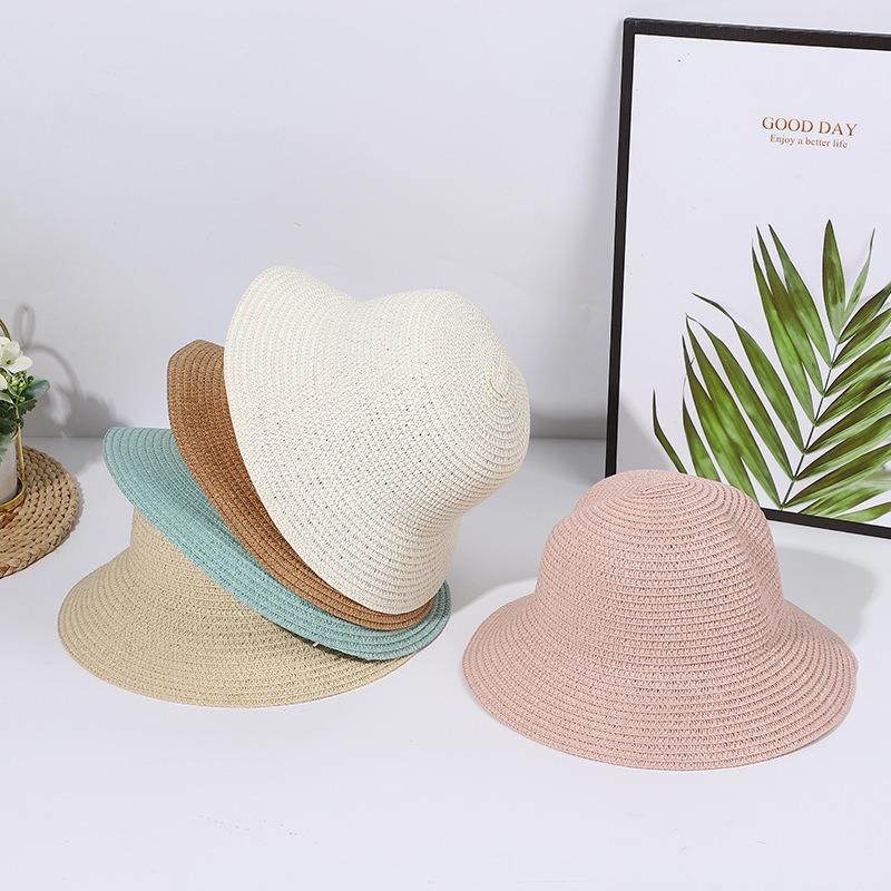 Children's Internet celebrity super fairy lace straw hat fashion outdoor travel sunscreen hat summer straw woven ruffle edge sunshade hat