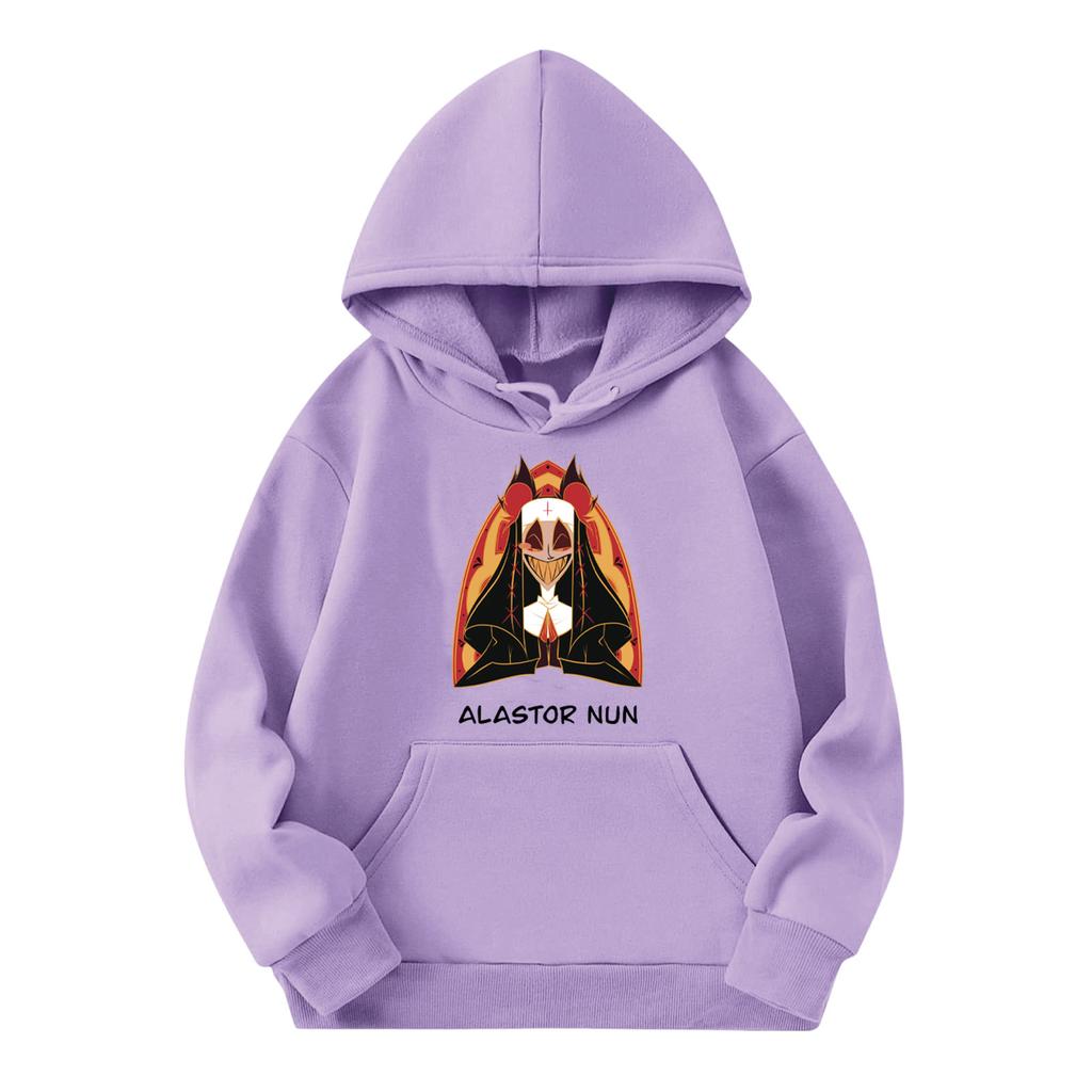 Child Fashion Lightweight Long Sleeve Pullover With Pockets Print Hoodie