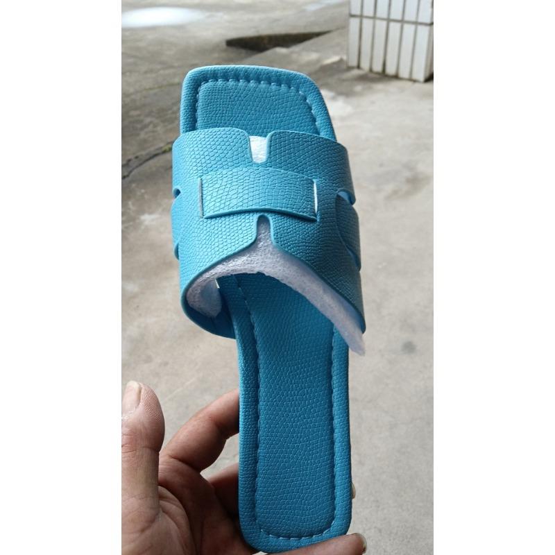 Women's Slippers Summer Square Head Flat Bottom Women's Sandals Lazy Large Size Beach Shoes