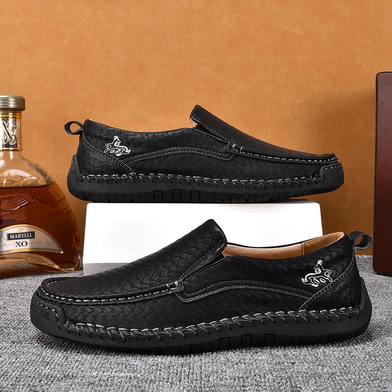 Large Size 48 Handmade Split Leather Men's Casual Shoes Comfortable Men Loafers Moccasins Men Flats Shoes Driving Shoes