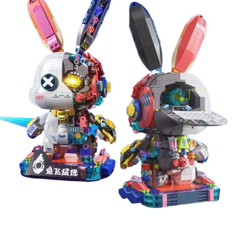 1377 Teile Heißer Chinesischer Baustein Hase Bricht Mechanischer Hase Kreatives Zusammengebautes Puzzle Spielzeug Kindergeschenke