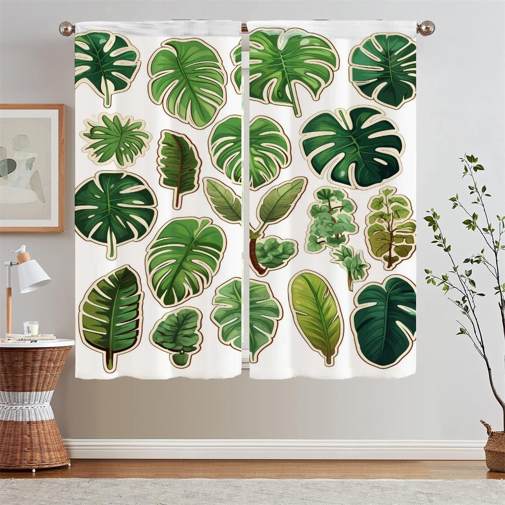Green Plant Turtle Back Bamboo Modern Living Room Curtains for Camera Black Out Curtains Blackout Shade Curtain Tiebacks Blinds