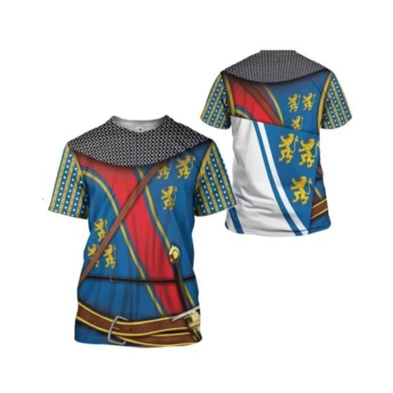 Retro UK Britain England Knights Templar Warrior United Kingdom British MMA Boxing Muay Thai T-shirt 3D Print Unisex Training Fitness Workout Sport
