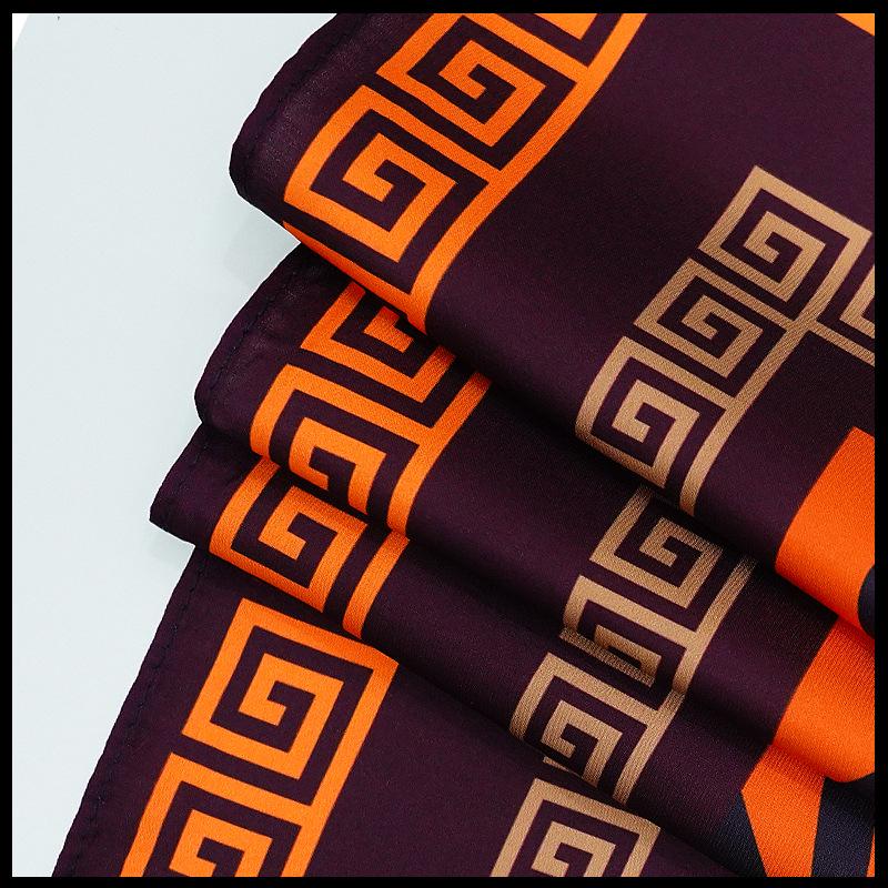 Women's Custom Pattern Silk Square Scarf - Imitation Satin Hair Ribbon & Neckerchief