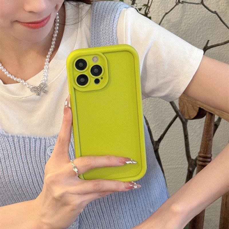 Simple solid color skin feel suitable for iphone16Promax Apple 15p mobile phone case 14 fine holes anti-drop 13 soft tpu