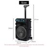 12inches 2000W LED Portable Bluetooth Speaker Box Trolley Speakers Home Theater Karaoke Sound Box with Wireless Microphone