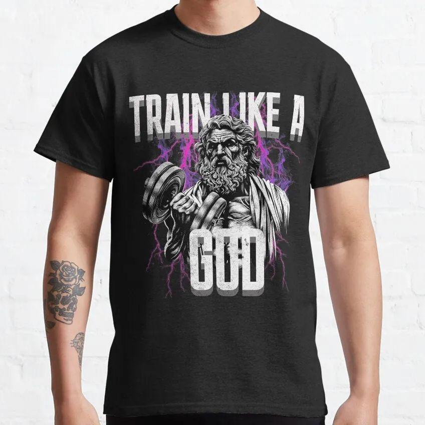 Mark Aurel Conquer stoisch griechisch antik Trainiere wie ein Gott Bodybuilding Gewichtheben GYM 100% Baumwolle Druck Übergröße T-Shirt