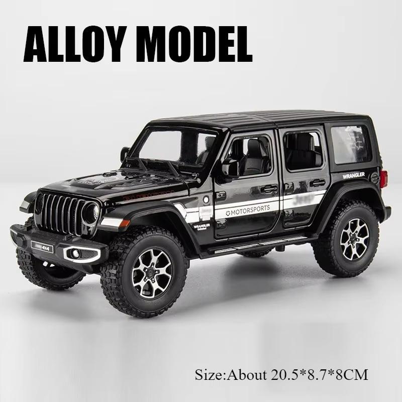 1:22 Wrangler Rubicon Suzuki Hustler Alloy Toys Diecast Model Car Doors Opened Sound Light Pull Back Vehice Friend Birthday Gift