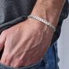 Flache Cubanische Kette Armbänder für Männer Jungen, Verstellbare Gliederkette Armband aus Edelstahl, Stilvolles Herren Zubehör Schmuck Geschenke