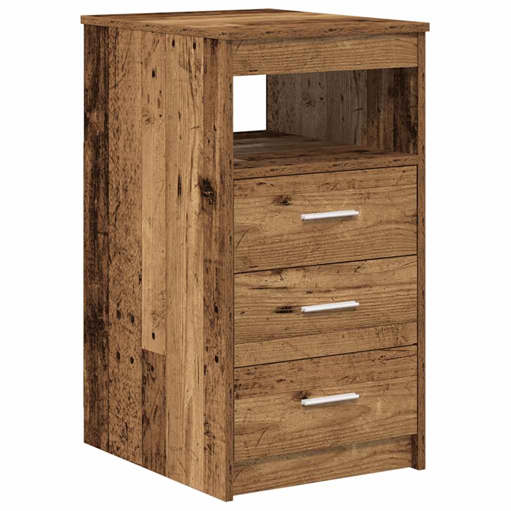 Desk with Under Cabinet Reclaimed Wood Look Particleboard