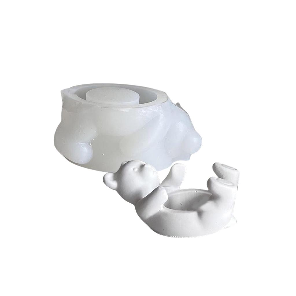 Candle Holder Silicone Mold Candle Bracket Molds Bear Shape Handmade Art Supplies Suitable for Making Candle Holder