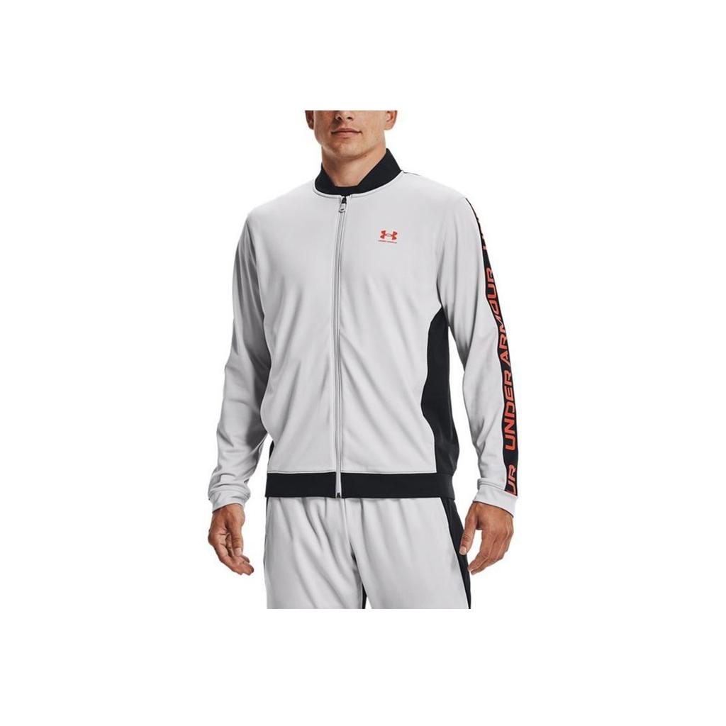 Under Armour Tricot Casual Training Sports Jacket Men Outerwear Grey 1366208-014