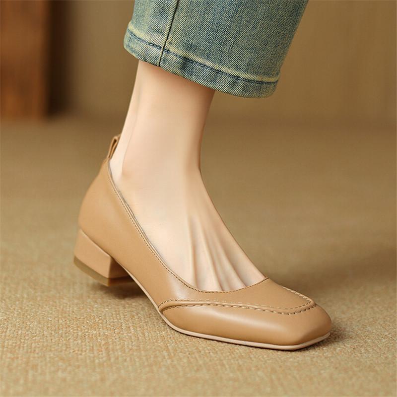 Fashion New Summer Autumn Women Shoes Casual Shoes for Women Square Toe Low Heels Ladies Shoes Zapatos Mujer Large Size Women Pumps