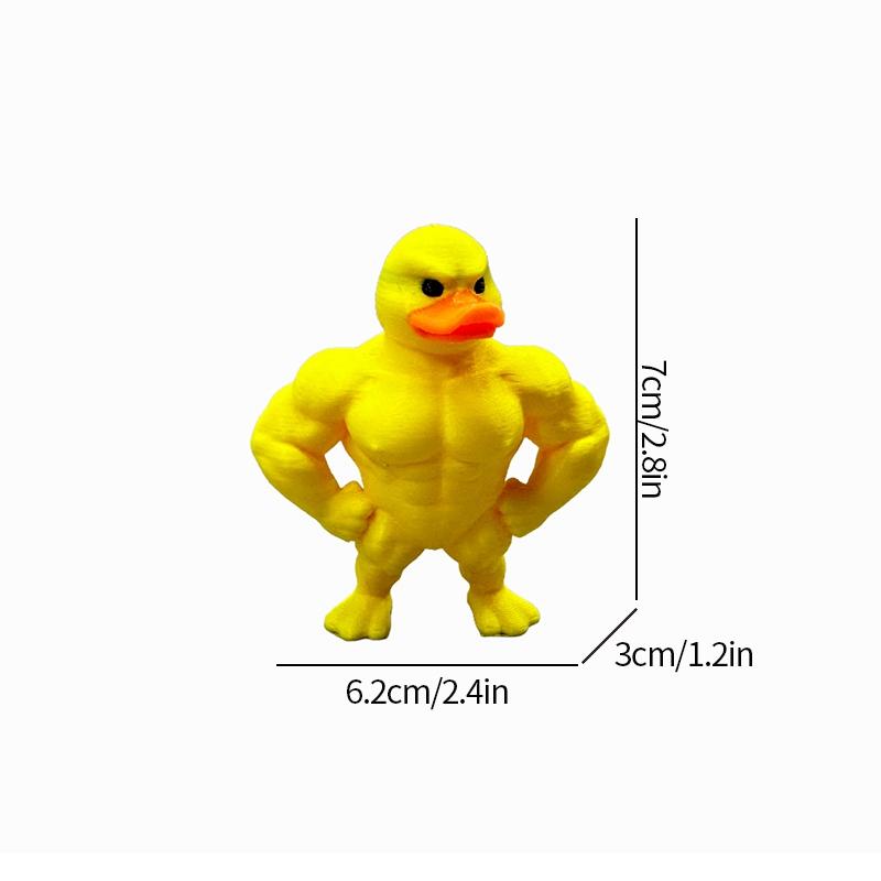 2025 3D Muscle Duck  Creative Bookshelf Whimsical Figurine Crafts Duck Statue Desktop Ornament Christmas  Halloween Gift