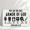 D Metal Sign Modern Metal Wall Decor Religious Bible Verse Gods Armor Christian Home Art Gift