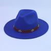 Autumn and Winter Men's and Women's Top Hats Classic Jazz Hats Wool Hats Big Eaves Hat Flat Edge Jazz Hats