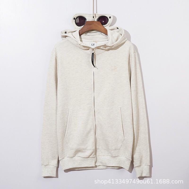 Cp Bestickter Reißverschluss Hoodie für junge Männer Lockerer Schnitt Lässiges Sweatshirt