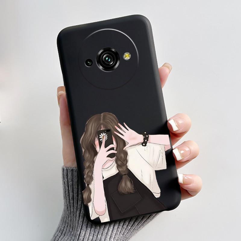 For Oukitel C59 Case Oukitel C59 Pro Cover Luxury Cute Love Rabbit Funny Pattern Black TPU Soft Silicone Protective Phone Case