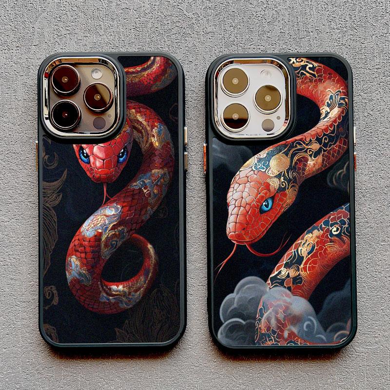 Classic Street Snake Line Phone Case for iPhone 13 12 11 Pro Max 16 15 14 Pro Max Plus XR XS X 7 8 Plus SE2 Silicone Cover Funda