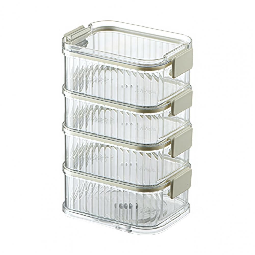 Spice Storage Box with 4/5 Compartments Leakproof Sealed Kitchen Organizer with Transparent Window for Peppercorns Chili Flakes